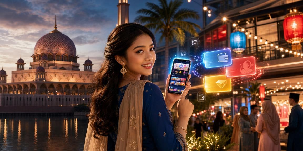 A player in Putrajaya making a Hari Raya deposit for live sports betting via smartphone
